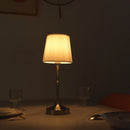 Axyaa LED Gold Table Lamp with Fabric Shade for Bedroom Living Room Office