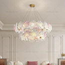 Axyaa French Crystal Chandelier and American Retro Flower Lamp