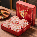 Axyaa Ceramic Cartoon Bowls & Chopsticks Set - Creative Gift Pack