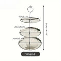 Axyaa 2/3 Layer Stainless Steel Cake Stand Fruit Tray Dessert Rack Gold Silver