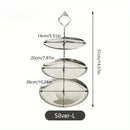Axyaa 2/3 Layer Stainless Steel Cake Stand Fruit Tray Dessert Rack Gold Silver