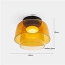 Axyaa Amber Glass LED Pendant Lights: Modern Nordic Hanging Lamp for Home Decor