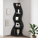 Axyaa 5-Tier Modern Corner Bookshelf in Black