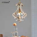 Retro Wooden Chandelier Pendant Light for Kitchen Dining Room by Axyaa