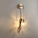 Axyaa Clear Glass LED Wall Lamp Modern Crystal Light for Living Room