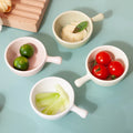 Axyaa Ceramic Disc Mini Bowls Set of 4, Cream Dessert Cereal Bowls