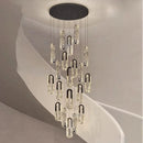 Axyaa Crystal Chandelier Stair Pendant Living Room Lighting Modern Interior Pendant Lights