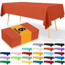 Axyaa Waterproof Vinyl Tablecloth 6 Pack 54x108In Disposable Plastic Table Covers
