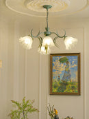 Axyaa French Retro LED Flower Chandelier for Bedroom, Restaurant, Living Room