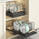 Axyaa Pot Storage Rack | Pull Out Pots Organizer | Adjustadable Cookware Shelf