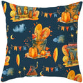 Axyaa Halloween Pumpkin Cushion Cover 18x18 - Farmhouse Throw Pillow for Home Decor
