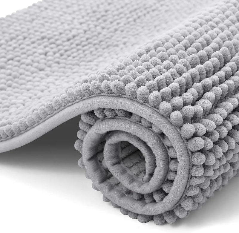 Axyaa Chenille Bathroom Mats - Ultra Soft, Non-slip, Plush Microfiber Rugs