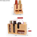 Axya Bamboo Cup Holder Rack for Coffee Tea Shop Storage Organize Cups