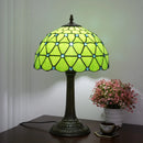 Axyaa Green Stained Glass Table Lamp 12 Inches for Home Office Decor