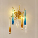 Axyaa Crystal Teardrop Wall Lamp: Luxury Living Room Bedroom Lighting Branch Decoration