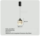 Axyaa Minimalist Luxury Black Gold LED Pendant Light for Bedroom & Living Room