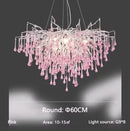 Axyaa Crystal Teardrop Chandelier: Elegant Glass Pendant Lamp for Bedroom Ceiling Lighting