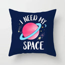 Axyaa Space Cat Moon Cushion Cover Universe Sun Planet Rocket Pillowcase