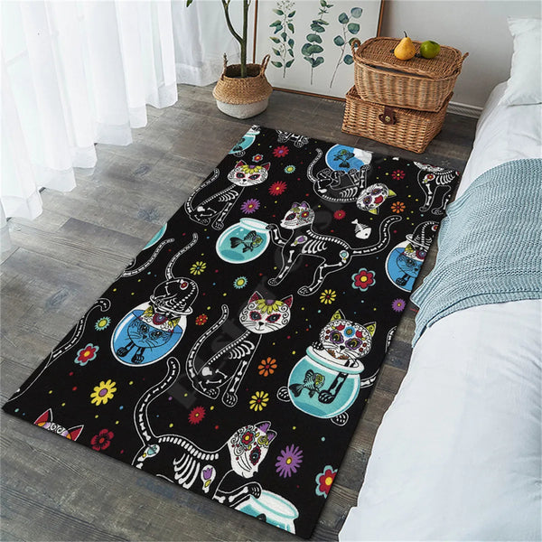 Axyaa Handsome Mage Cat Pattern Carpet Mat for Stylish Room Decor