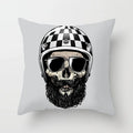 Axyaa Black Grey Skull Face Pillowcase for Halloween Living Room Decor