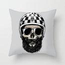 Axyaa Black Grey Skull Face Pillowcase for Halloween Living Room Decor