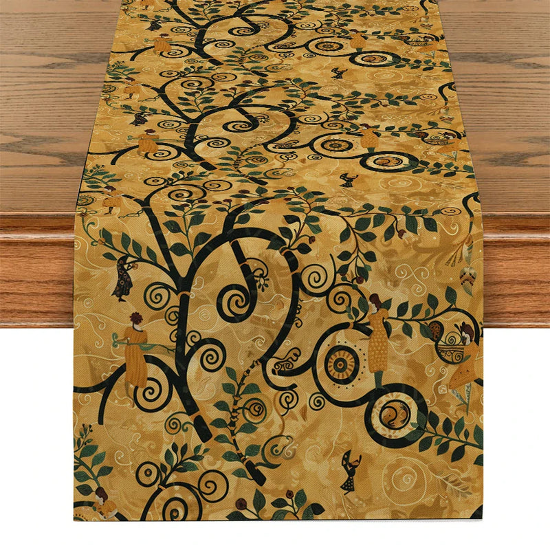 Abstract Klimt Table Runner by Axyaa - Dining & Party Decoration