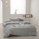 Axyaa Washed Cotton Grid Duvet Cover, Single Size 150*200cm Queen