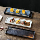 Axyaa Ceramic Sushi Plate Long Tray for Hot Pot BBQ Commercial Tableware