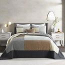 King Size Cotton Patchwork Bedspread Set with Pillow Shams by Axyaa