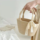 Axyaa Minimalist Woven Handbag - Lightweight, Small Tote for Women, Commuting, Travel & Beach