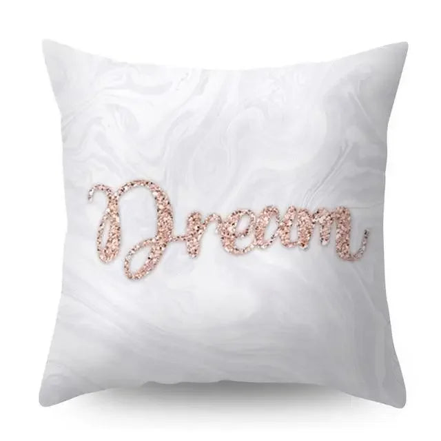 Rose Gold Geometric Pineapple Glitter Pillowcase - Axyaa Home Decor