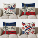 Axyaa Patriotic Stars & Heart Throw Pillow Cover for Sofa, Bedroom, Car