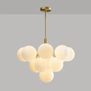 Axyaa French Cream Chandelier Bubble Glass Pendant Light with 5/13 Heads for Home Décor