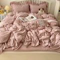 Axyaa Lace Embroidery Girl Heart Bed Four-Piece Set Cotton Summer SheetQuilt Cover