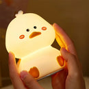 Axyaa Duck Patting Silicone Night Light: Rechargeable LED, Cute Children's Lamp, Home Decor