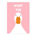 Axyaa Cute Duck Print Art Pink Canvas Poster Modern Wall Painting for Bedroom Decor