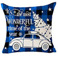 Axyaa Christmas Blessing Pine Tree Linen Throw Pillow Cover deco