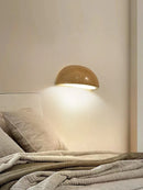 Axyaa Vintage Yellow Stone Wall Lamp, Japanese Wabi Sabi Style for Bedroom Headboard