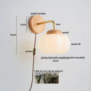 Axyaa Cotton LED Wall Lamp PE Lampshade Pull Chain Switch Nordic Stair Light Fixtures