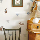 Axyaa Watercolor Bunny Wall Decal Stickers - Adhesive, Reusable, Cute Girls Room Decor