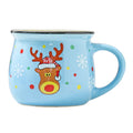Axyaa Christmas Ceramic Mug with Festive Santa Elk Bear Penguin Print
