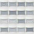 Axyaa Geometric Grey White Square Pillowcase for Home Decor and Living Room