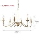 Axyaa Retro Black Iron Candle Chandelier: Elegant Country Style Room Lighting