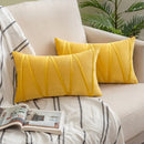 Axyaa Velvet Lumbar Throw Pillow Covers 12x20 Inch - Farmhouse Cushion Cover Cojines