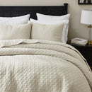 Axyaa Cotton King Size Quilt Bedding Set with 2 Pillow Shams, Soft & Lightweight Texture