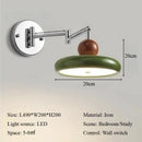 Axyaa French Retro Swing Arm Wall Lamp - Cream Style, Bedroom Bedside, Wiring-Free