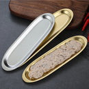 Axyaa Stainless Steel Shrimp Slide Plate: Retro Japanese Sushi Tray and Hot Pot Dinner Plate