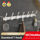 Axyaa Black/Gun Grey Wall Rack Bathroom Kitchen Hook Organizer Storage Shelf