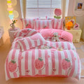 Axyaa Cartoon Style Fluffy Coral Fleece Duvet Cover - Queen/King Size