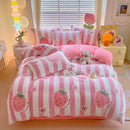 Axyaa Cartoon Style Fluffy Coral Fleece Duvet Cover - Queen/King Size